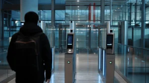 Automatisierte Grenzkontrolle mit Passleser am Flughafen